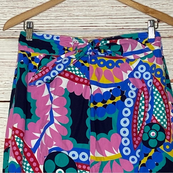 J Crew Tie Back Tulip Hem Skirt in Ratti Kaleidoscope Floral Sz 2 - Picture 14 of 16